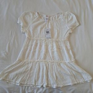 Kandy Kiss girls white top with pearl trim size Large